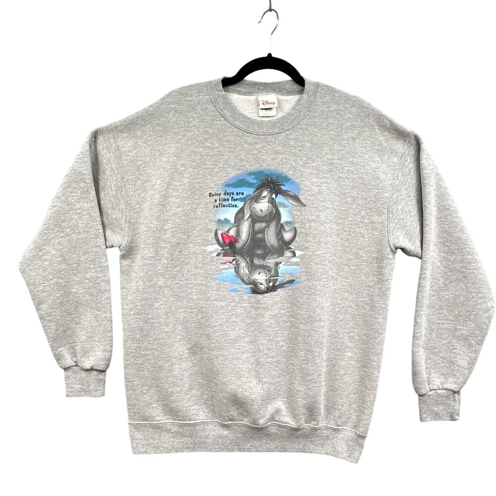 VTG Disney Sweatshirt Eeyore L Rainy Days Winnie Pooh Athleisure Teacher Novelty